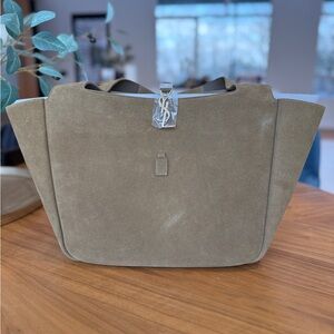 Designer inspired light tan Suede Tote